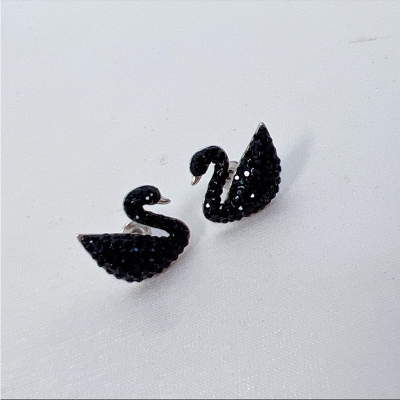 Jewelry Swarovski Crystal Black Swan Earrings Poshmark